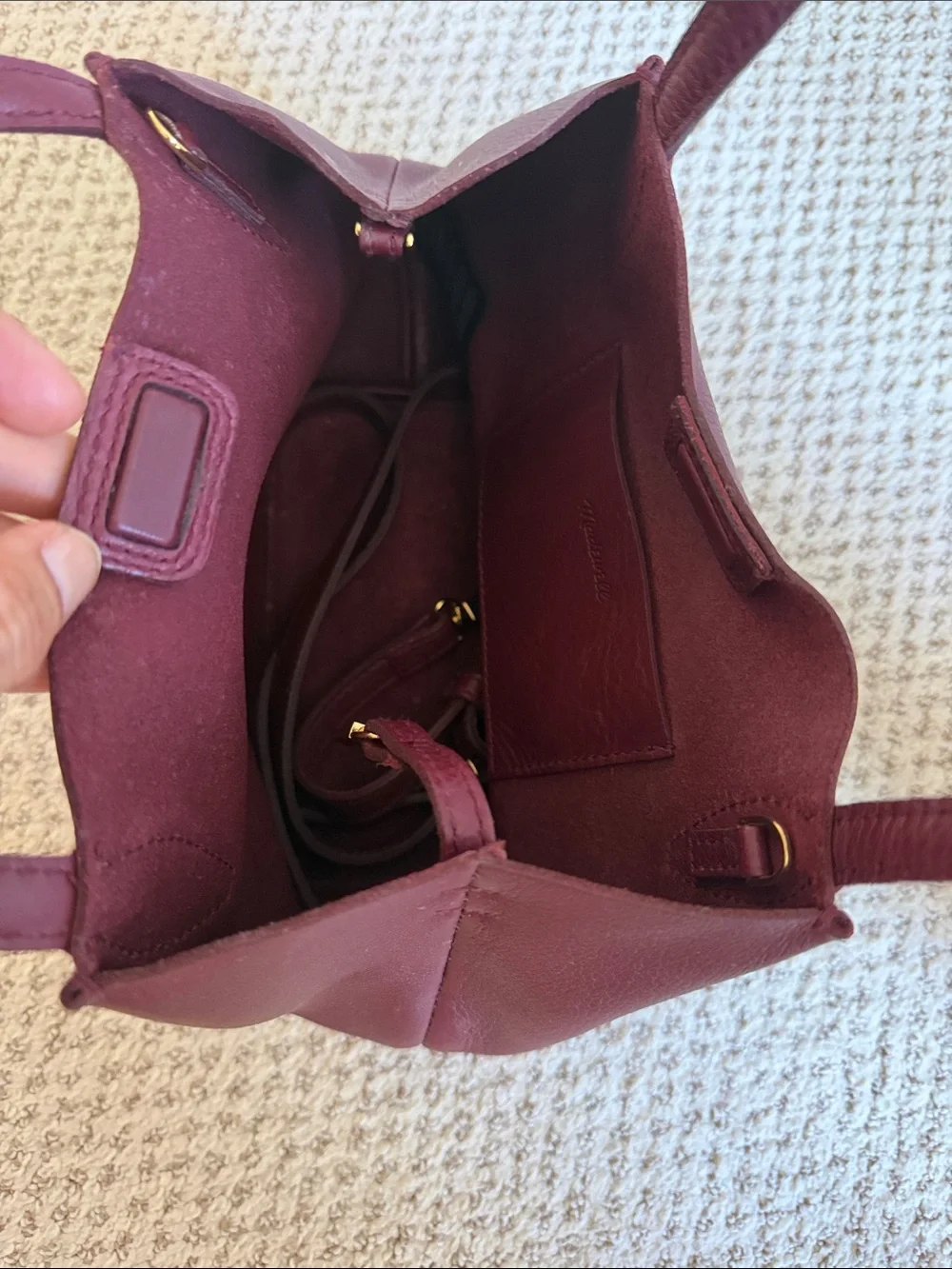 Madewell mini shopper burgundy